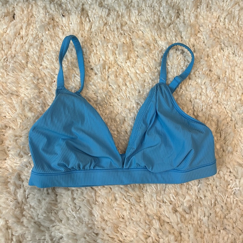 Blue Ribbed Bralette